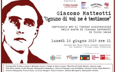 Giacomo Matteotti. “Ognuno di voi ne è testimone”